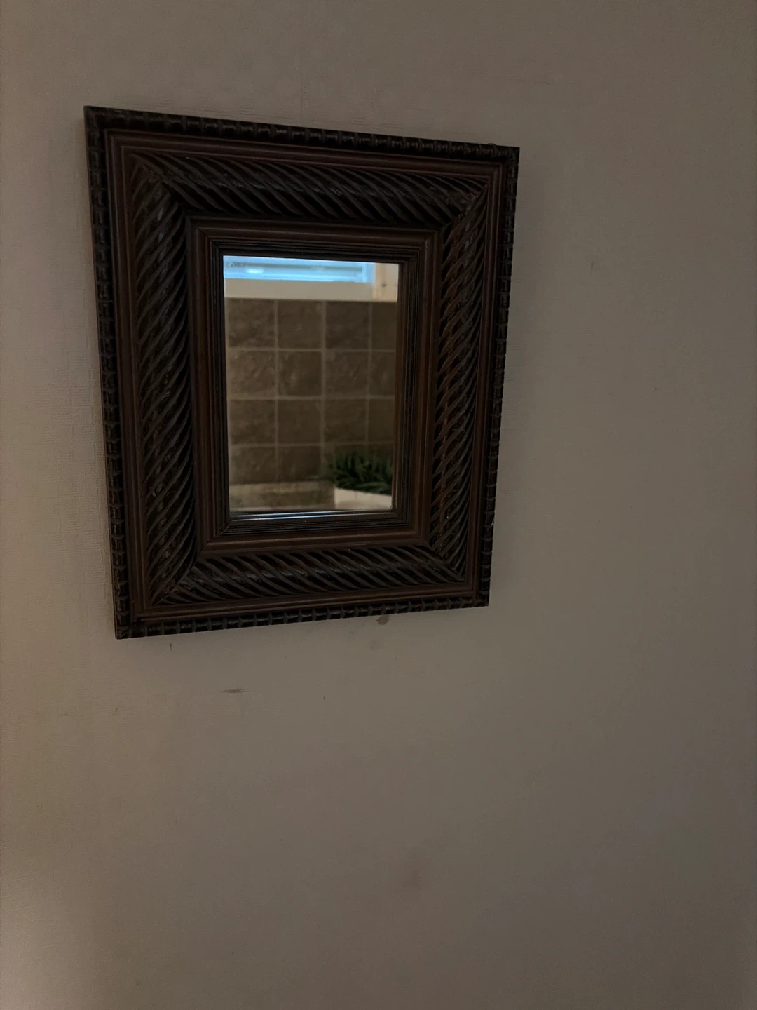 Decorative Wall Mirror with Dark Wood Frame