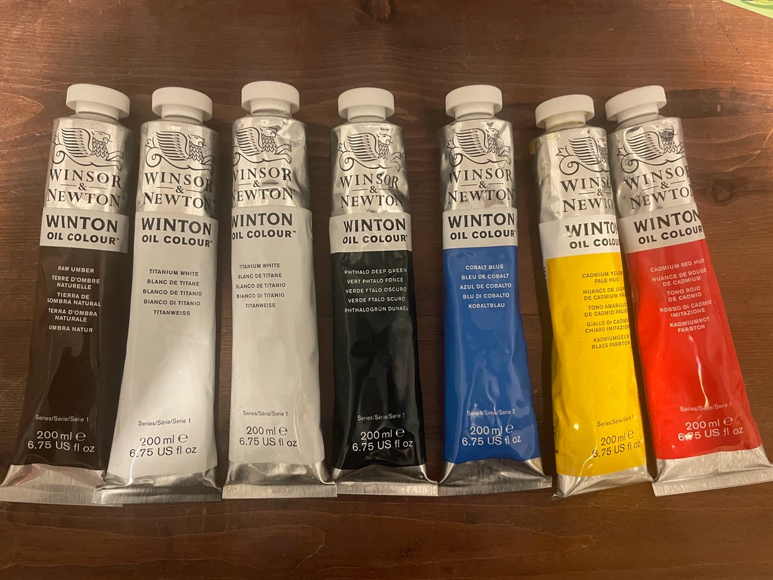 Winsor & Newton Winton Oil Colour 200ml Tubes - Set of 7