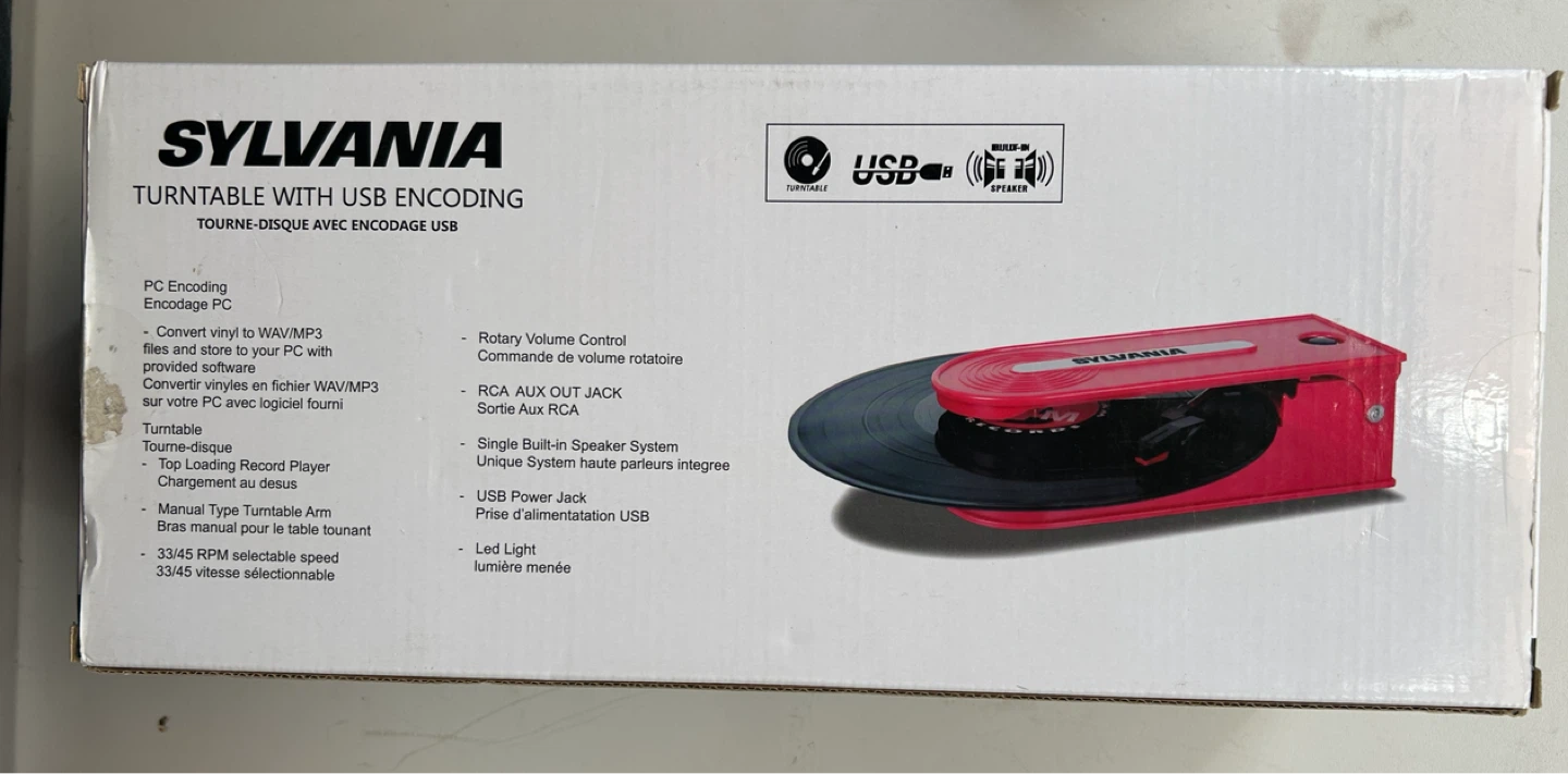 Sylvania Turntable with USB Encoding Red - photo 2