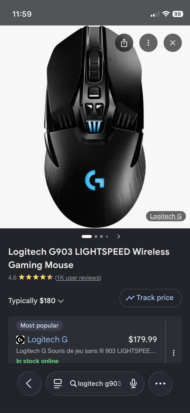Logitech G903 LIGHTSPEED Wireless Gaming Mouse