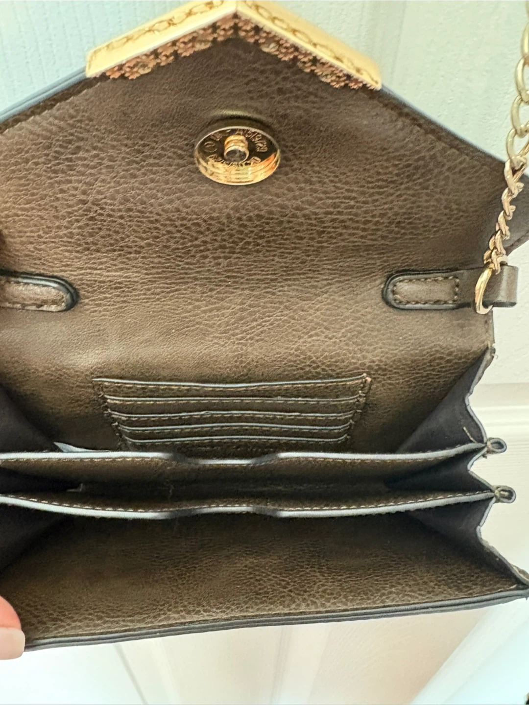 Dark Brown Envelope Crossbody Bag