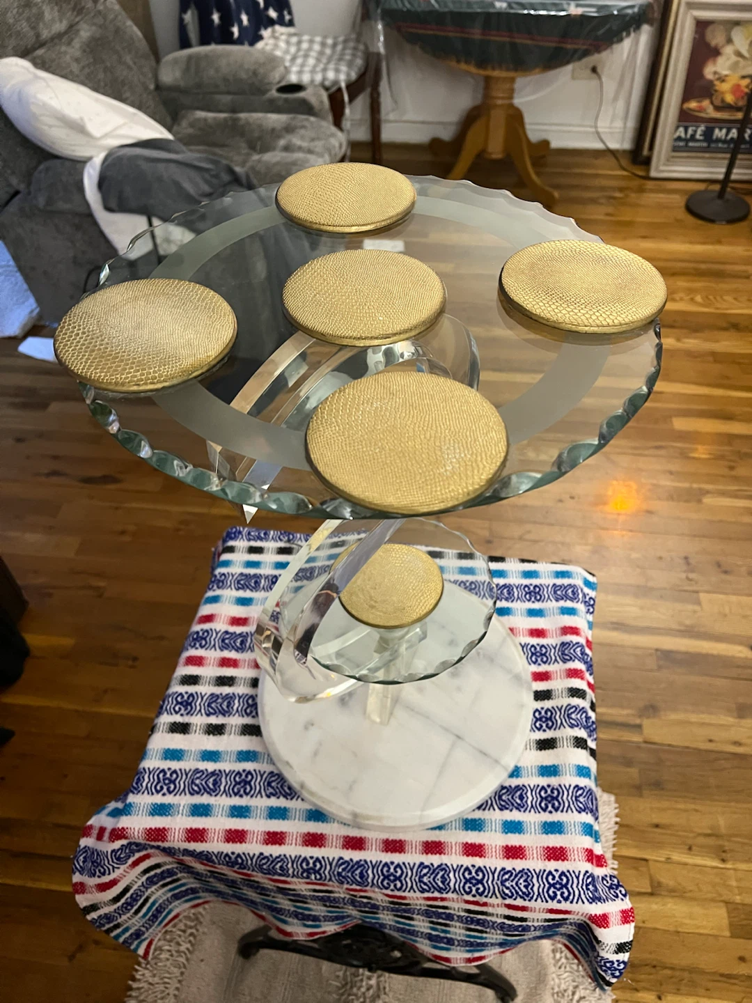 Tiered Glass and Marble Display Stand - photo 2