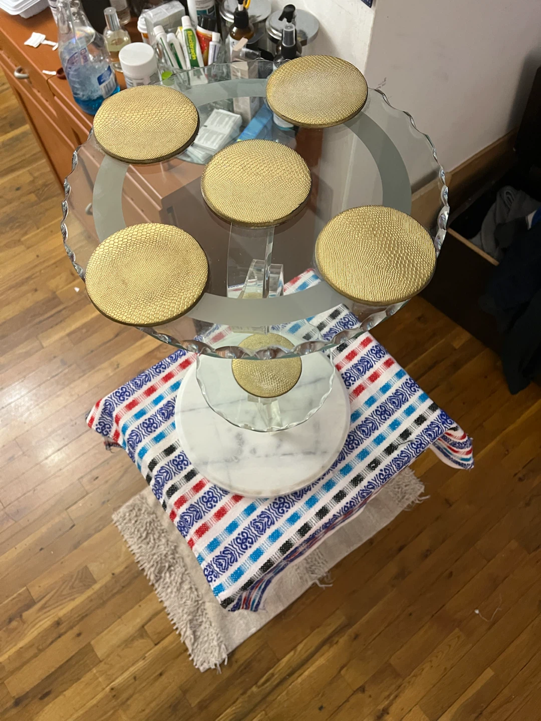 Tiered Glass and Marble Display Stand - photo 4