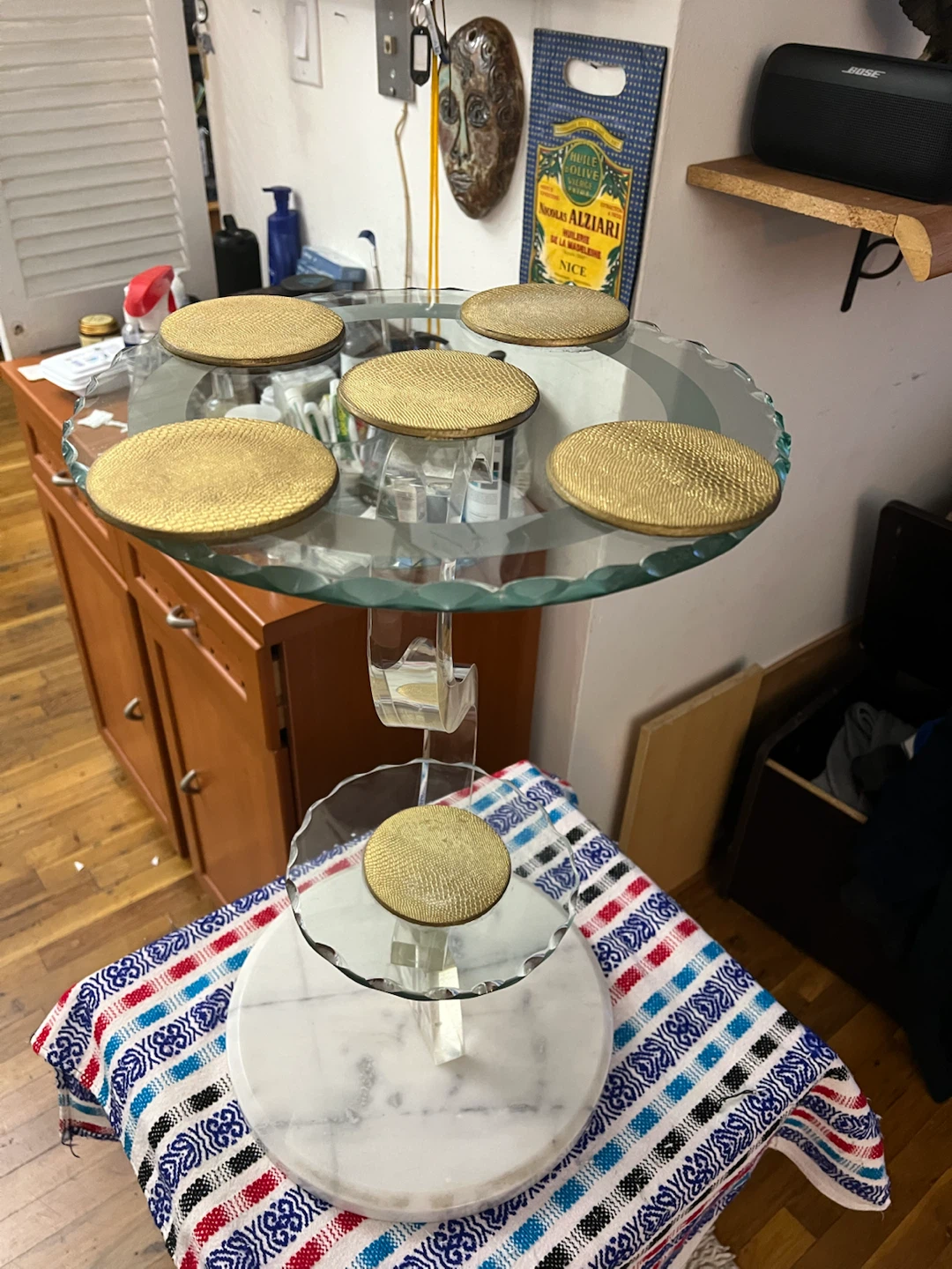 Tiered Glass and Marble Display Stand - photo 5