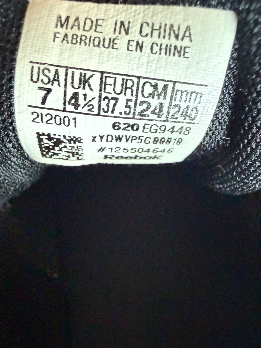 Reebok Black Sneakers Size 7 - photo 4