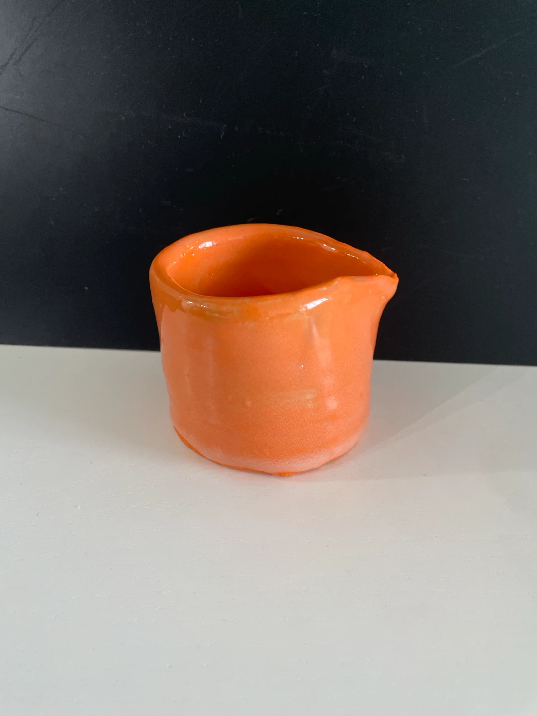 Handmade Orange Ceramic Creamer