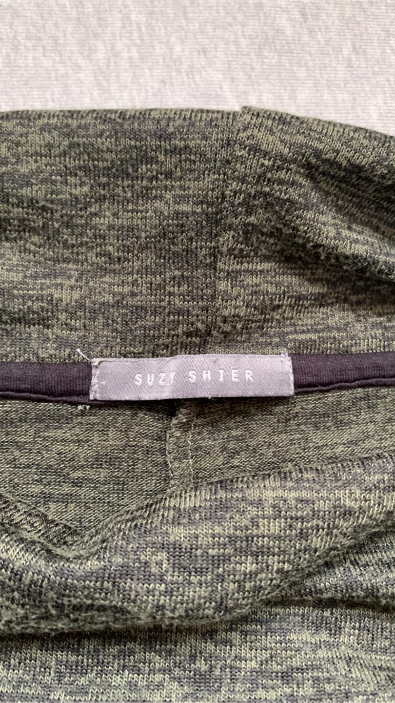 Suzy Shier Cowl Neck Olive Green Long Sleeve Top - Size XL - photo 3