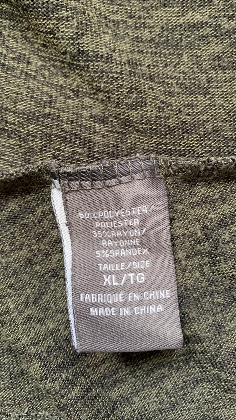Suzy Shier Cowl Neck Olive Green Long Sleeve Top - Size XL - photo 4