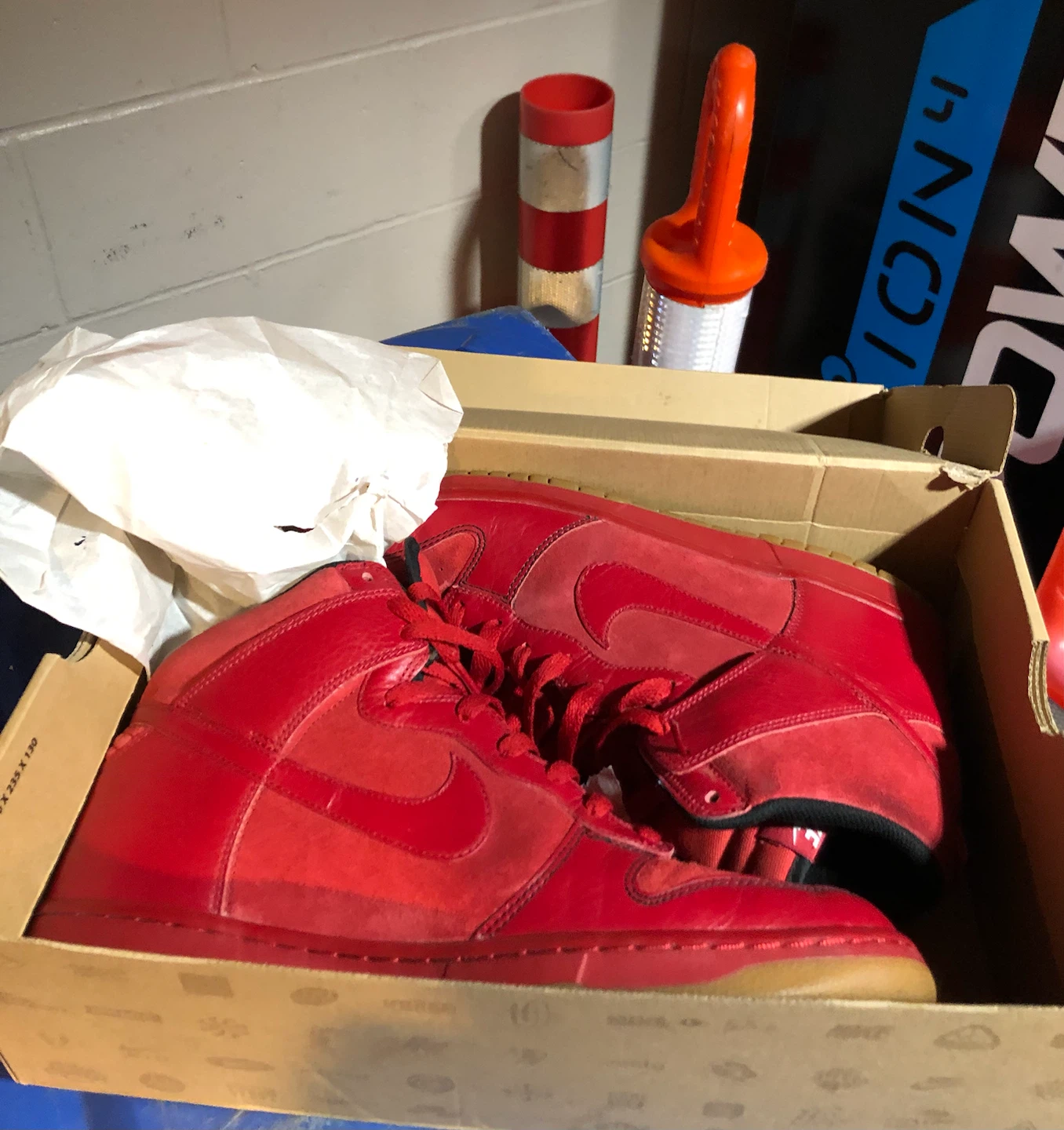 Nike Dunk High Red Sneakers - Size US13 - photo 2