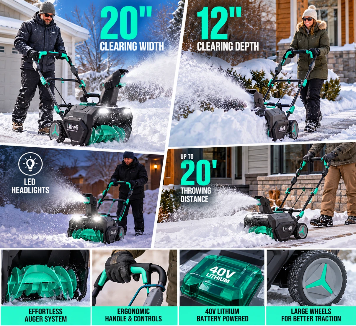 Litheli 40V Cordless Snow Blower – Brand New - photo 3