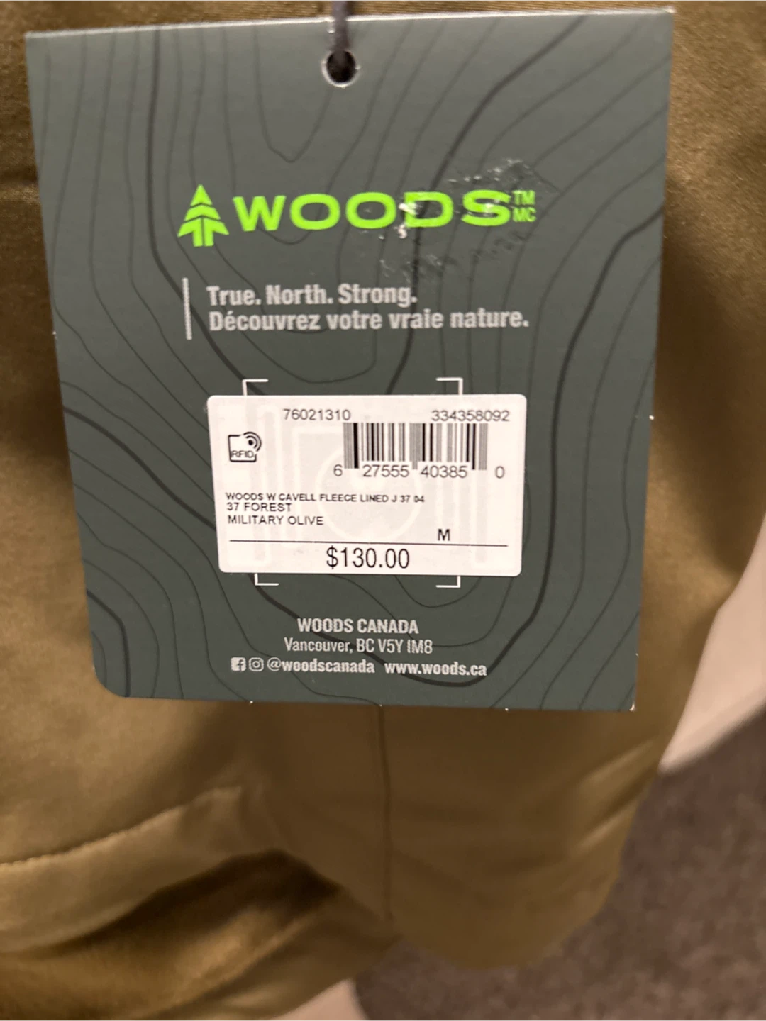New Woods Cavell Fleece Lined Jacket - Military Olive - photo 3
