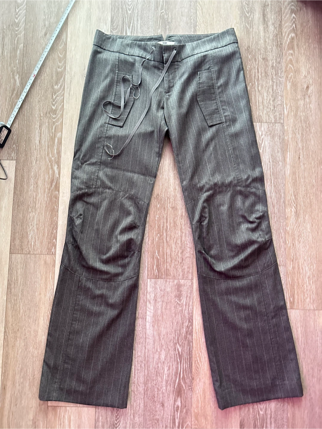 Ya-Ya Pinstriped Wool Trousers Size 6