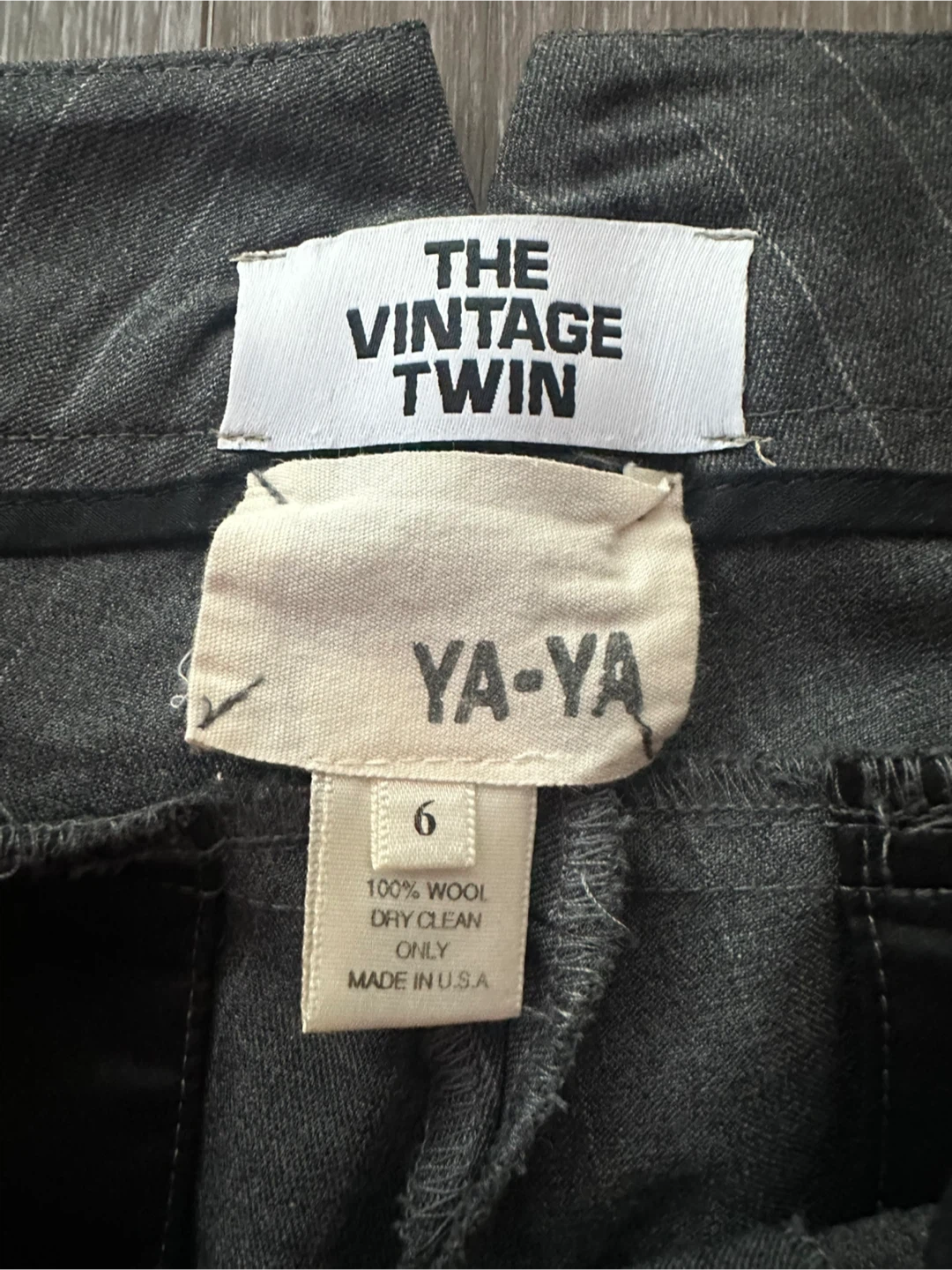 Ya-Ya Pinstriped Wool Trousers Size 6 - photo 2