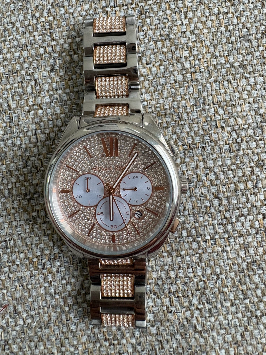Michael Kors Janelle Chronograph Two-Tone Glitz Watch MK7098