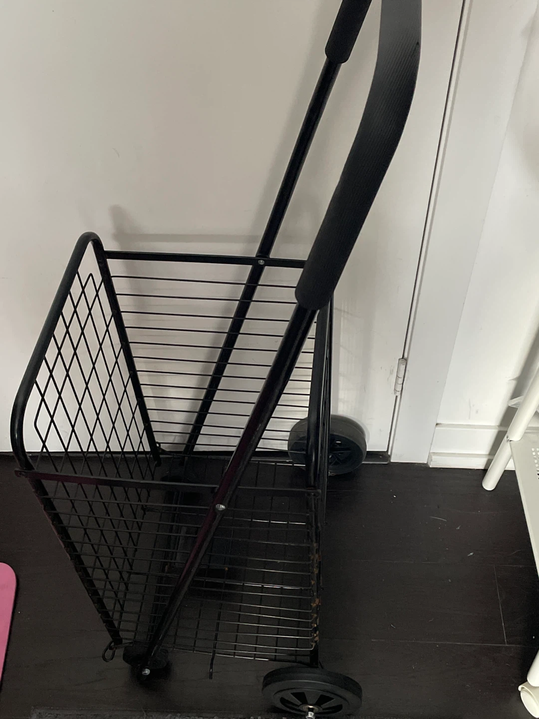 Black Metal Rolling Grocery Cart - photo 2