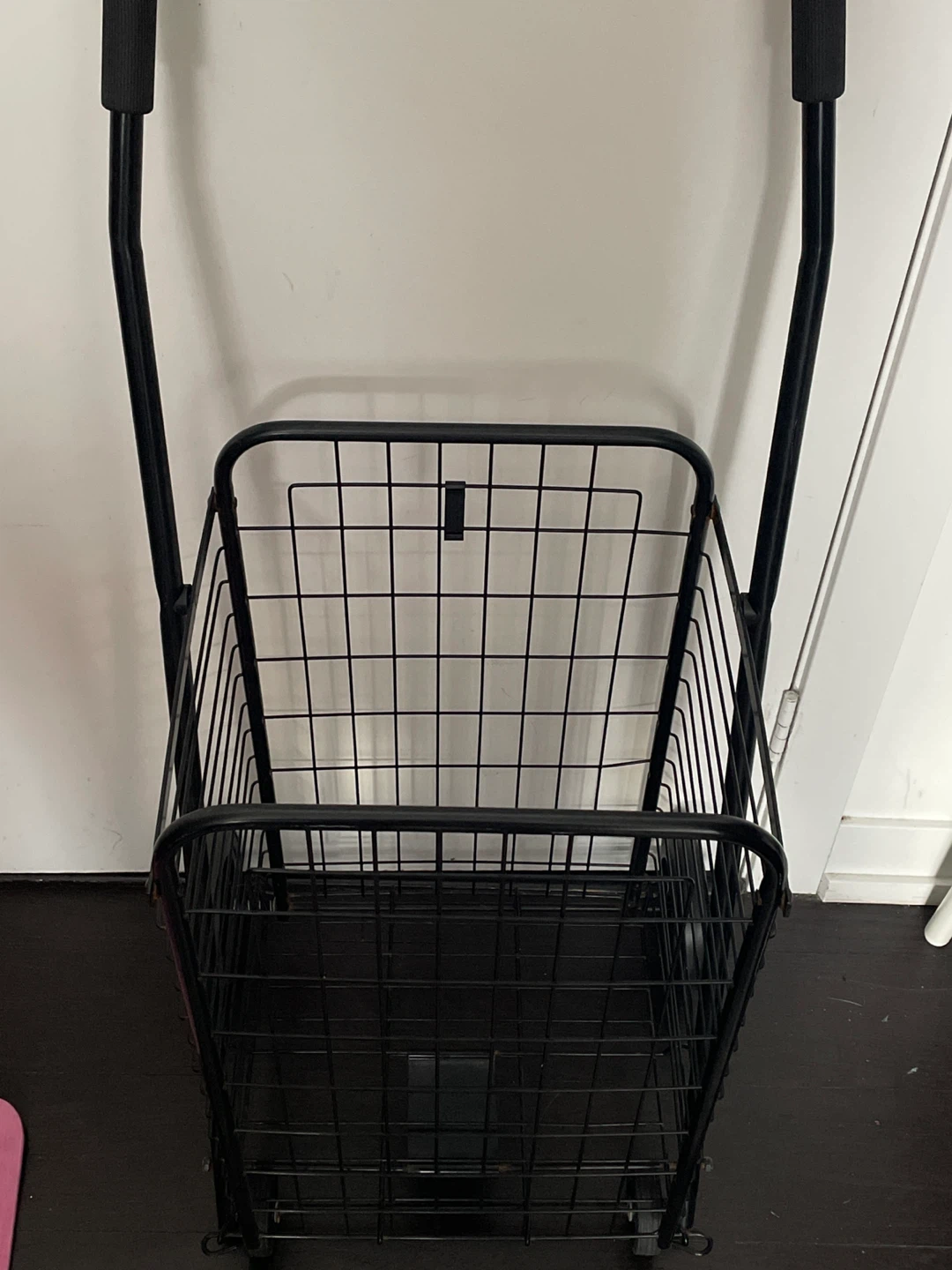 Black Metal Rolling Grocery Cart - photo 3