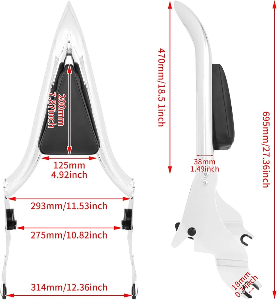 Motorcycle Sissy Bar for Harley Touring - Brand new - photo 3