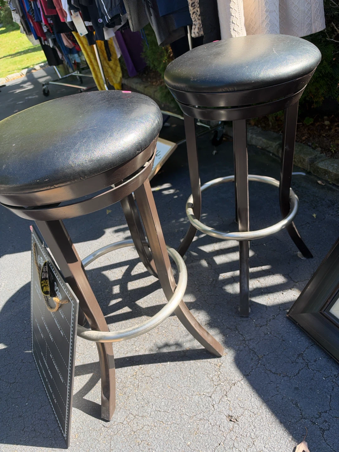 Set of Two Swivel Bar Stools