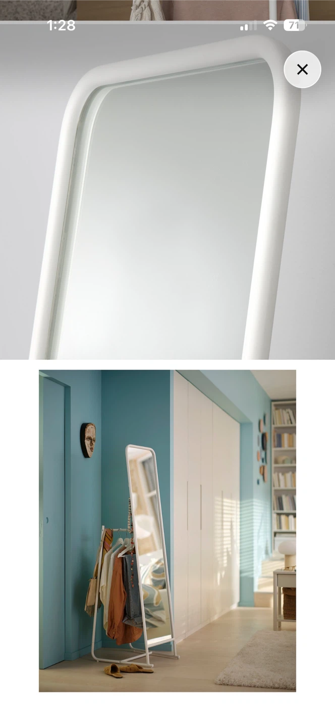 MOVING SALE - IKEA KNAPPER standing mirror, white - photo 3