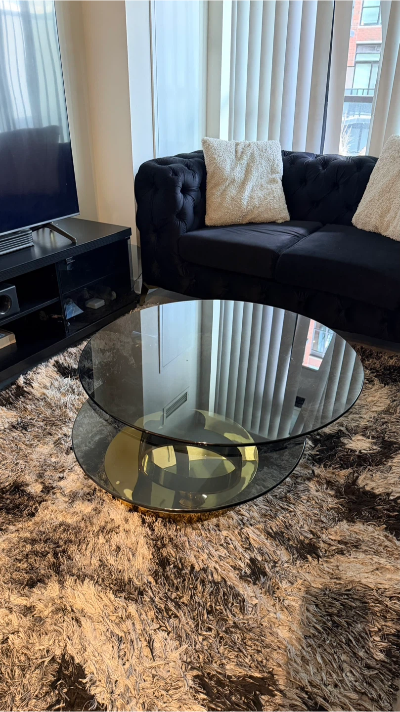 Modern Round Glass Coffee Table - photo 2