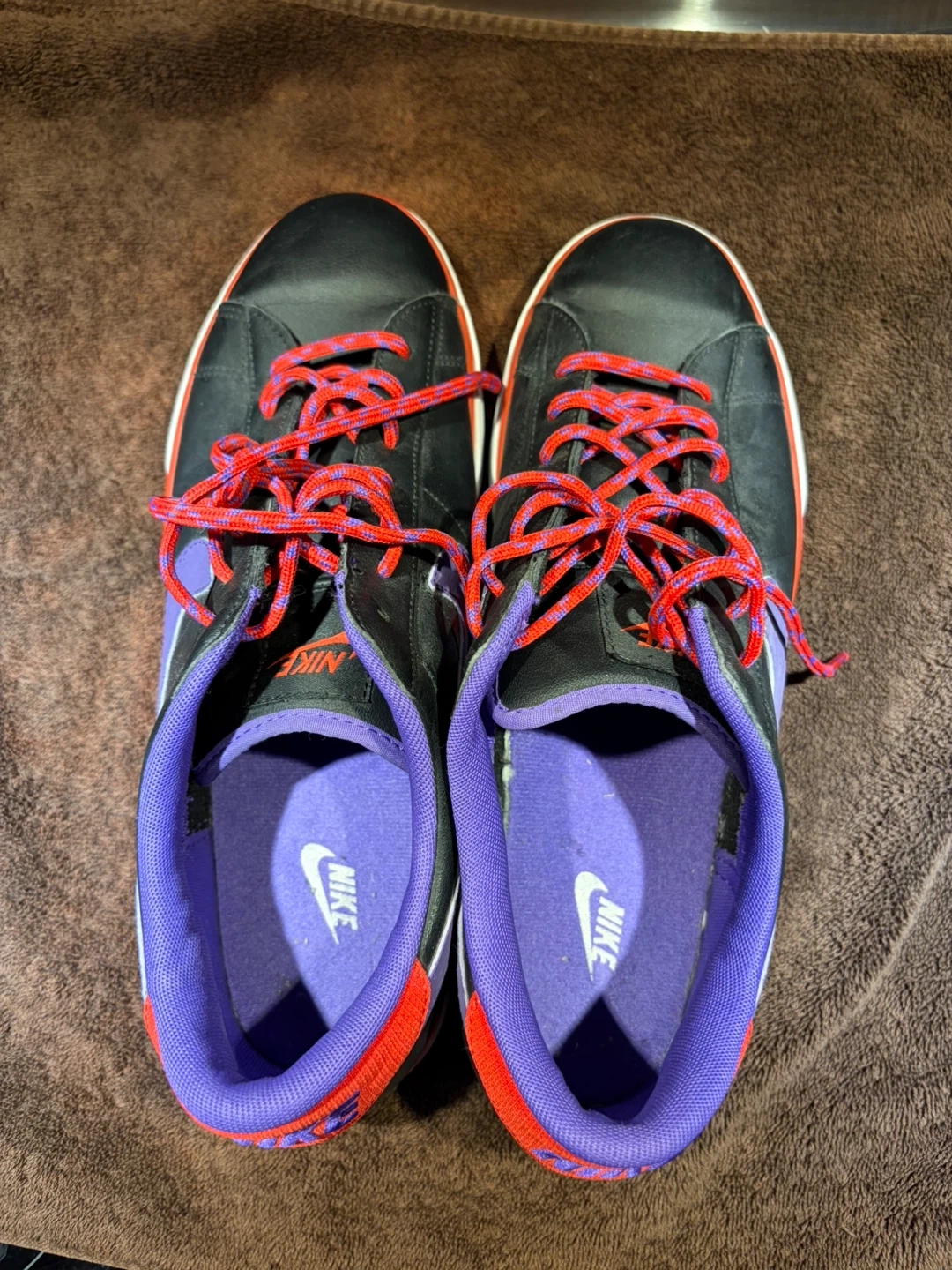 Nike sneakers in black, purple, and red - photo 2