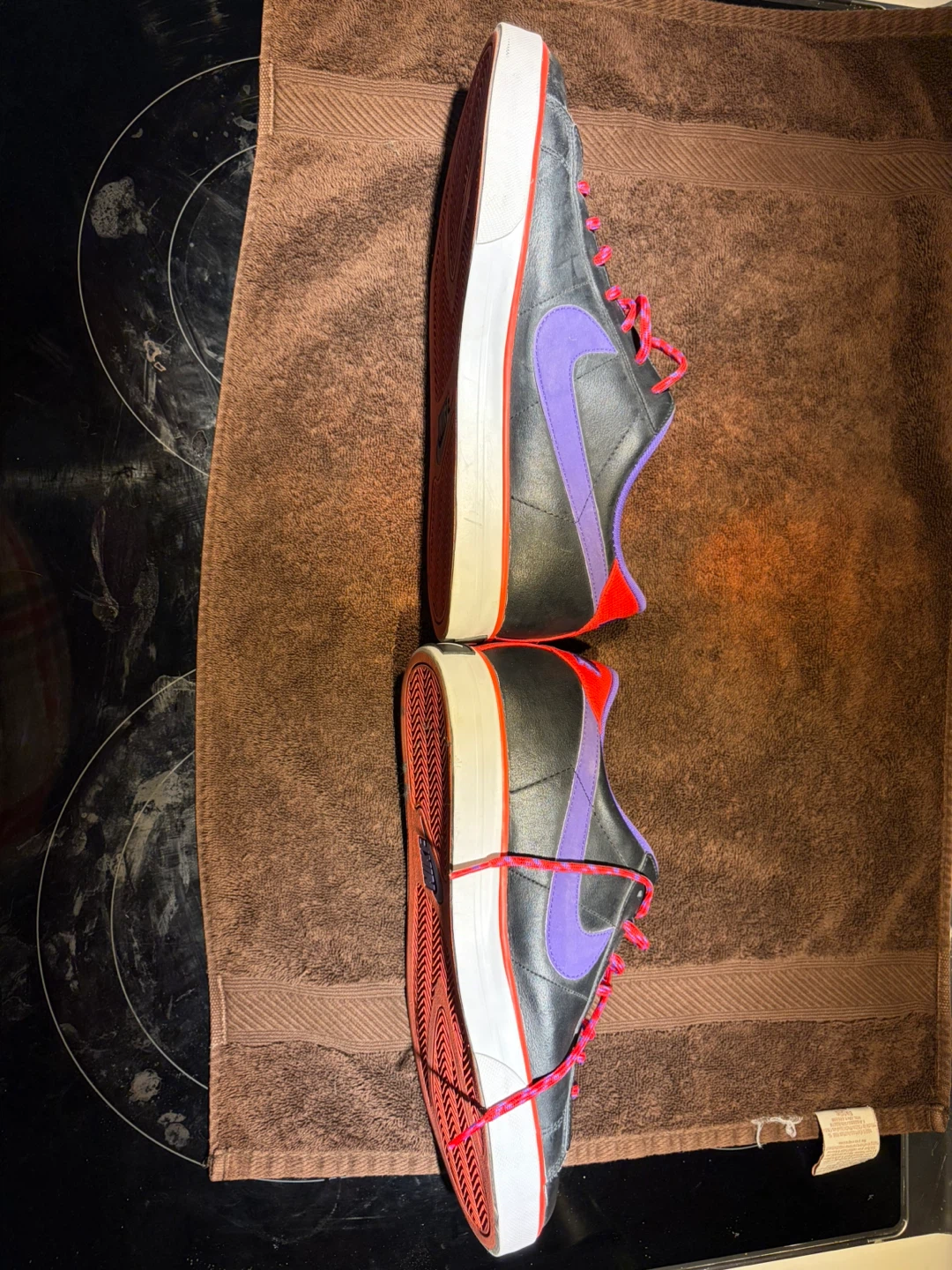 Nike sneakers in black, purple, and red - photo 4