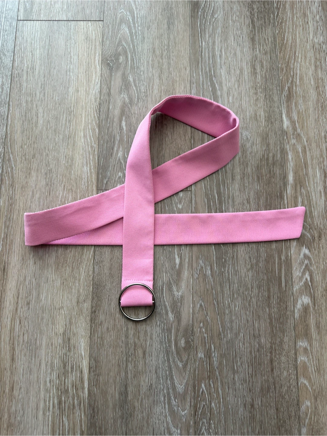 Pink fabric D-Ring Belt