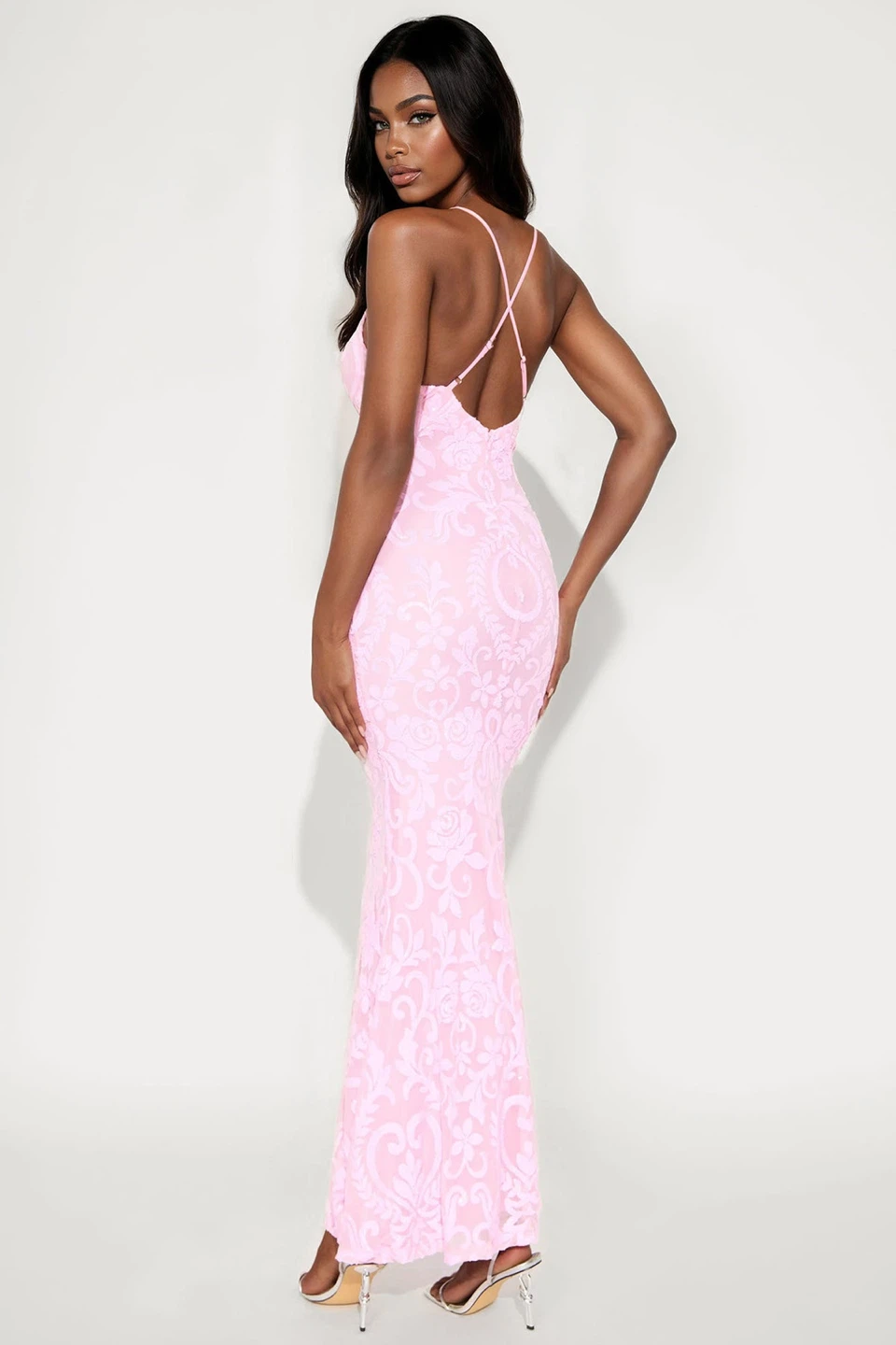 BNWT size medium Fashion  pink embellished maxi gown - photo 2