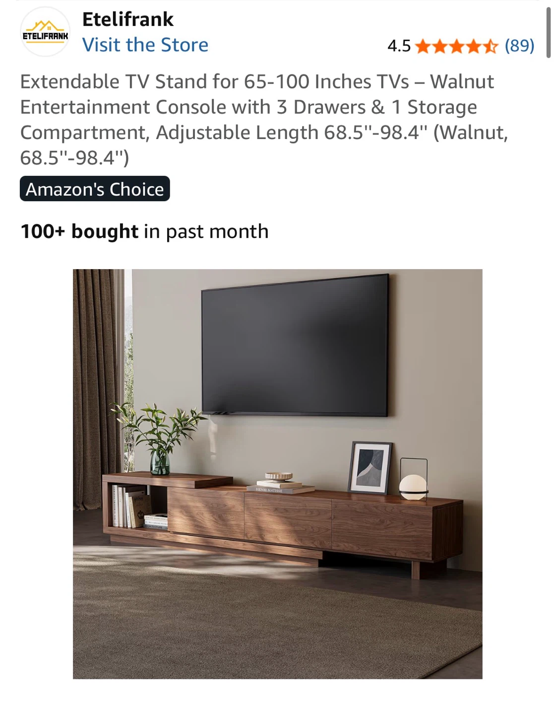Etelifrank Extendable TV Stand