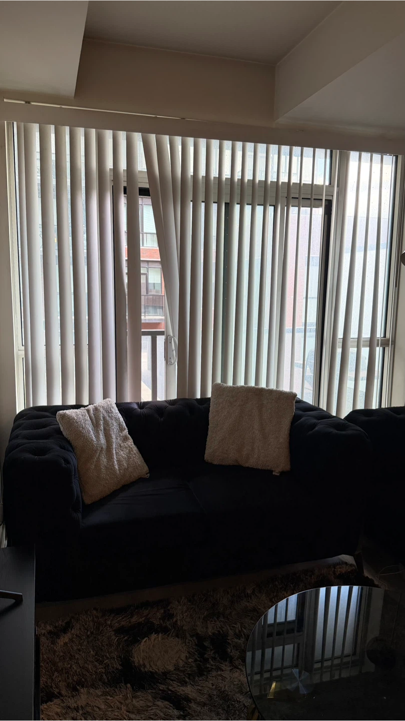 Black Tufted Velvet Sofa - photo 3