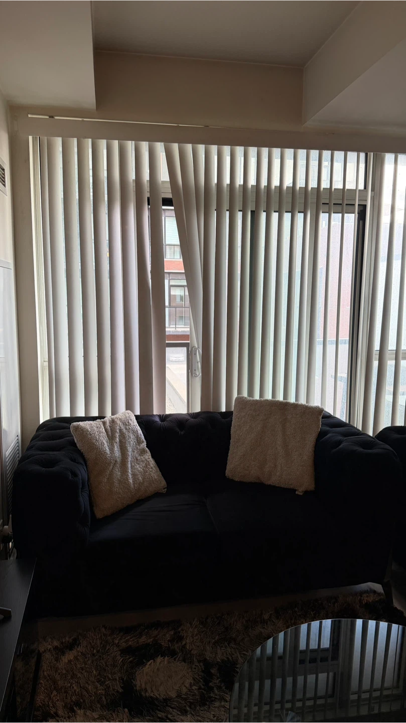 Black Tufted Velvet Sofa - photo 5
