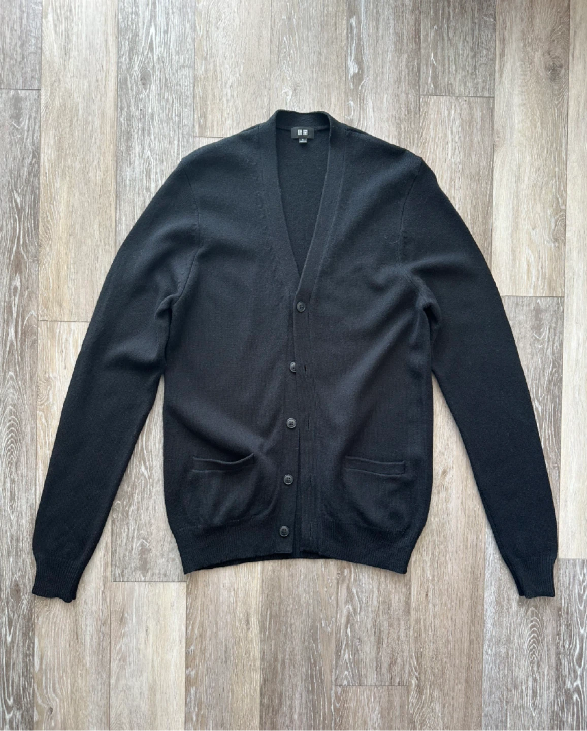 Uniqlo 100% Wool Black Cardigan S