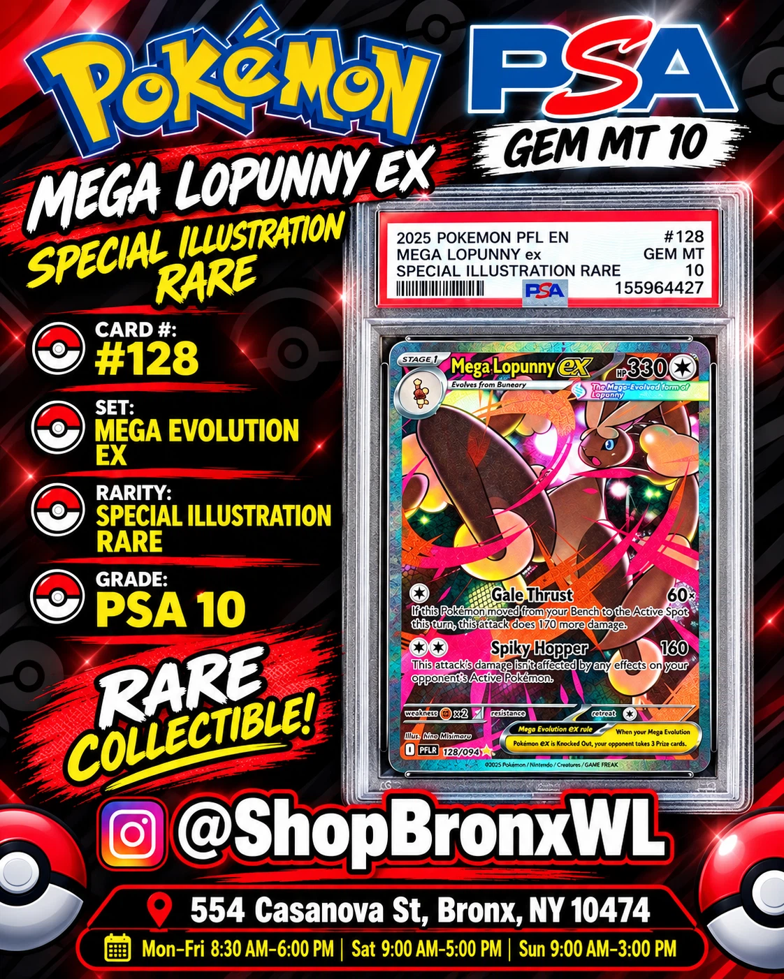 PSA 10 Mega Lopunny EX Special Illustration Rare Card