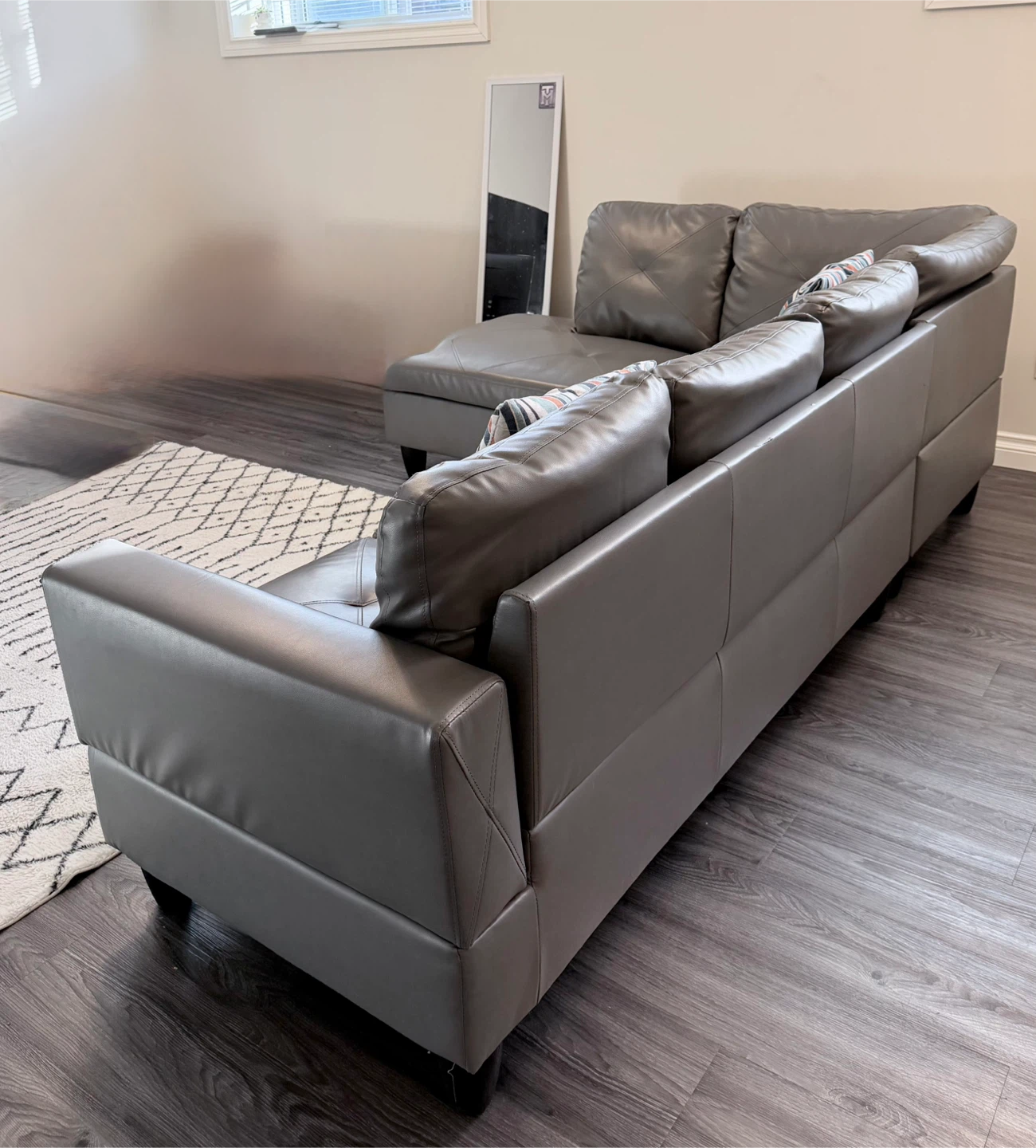 Grey Sectional Sofa with Chaise - photo 5