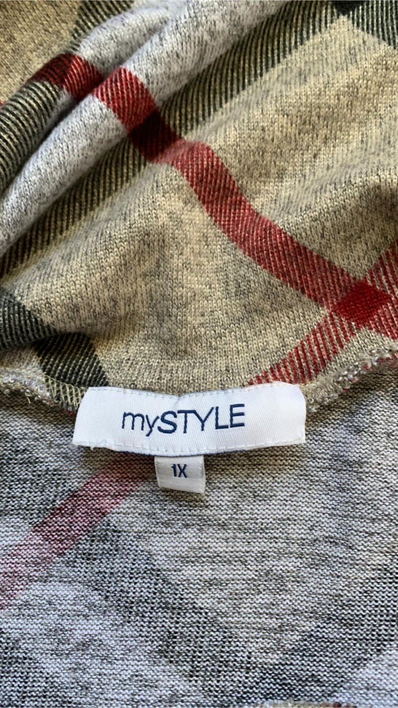 mySTYLE Plaid Cowl Neck Light Knit Sweater/Top - Size 1X - photo 3