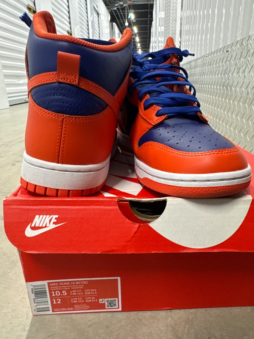 Nike Dunk Hi Retro Orange and Deep Royal Blue - photo 2