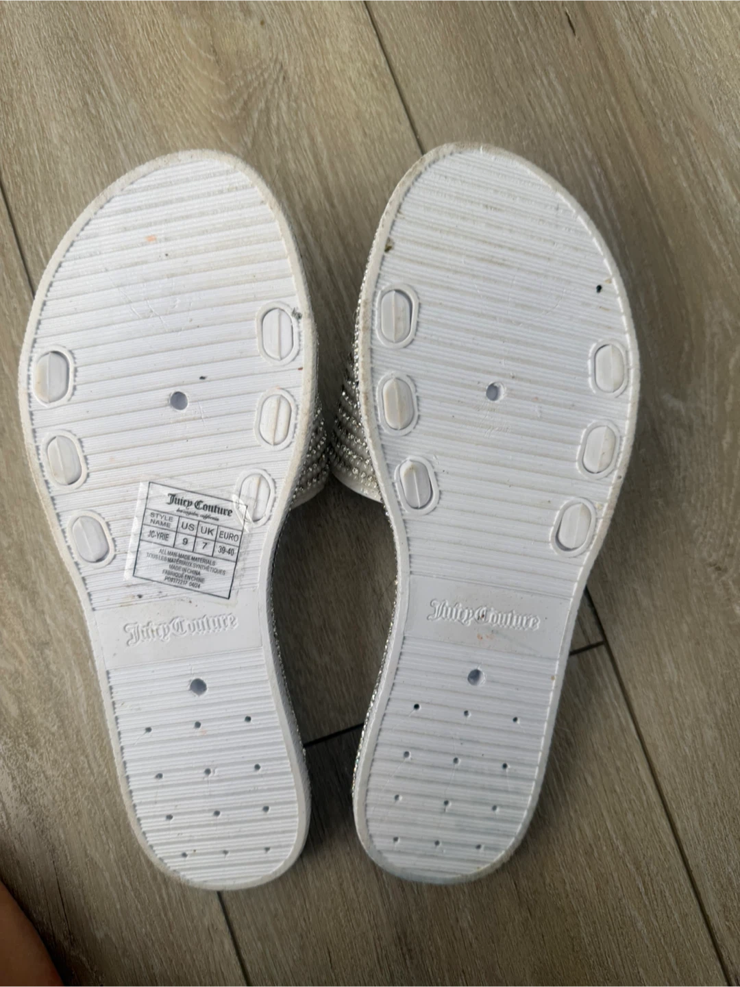 Juicy Couture JC-YRIE Rhinestone Slides Us9 - photo 2