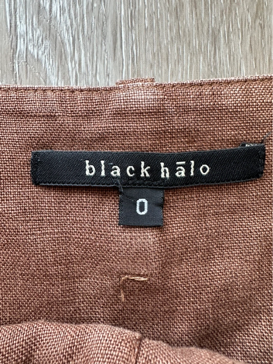 Vintage Black Halo Brown Linen Wide-Leg Pants 0 - photo 2