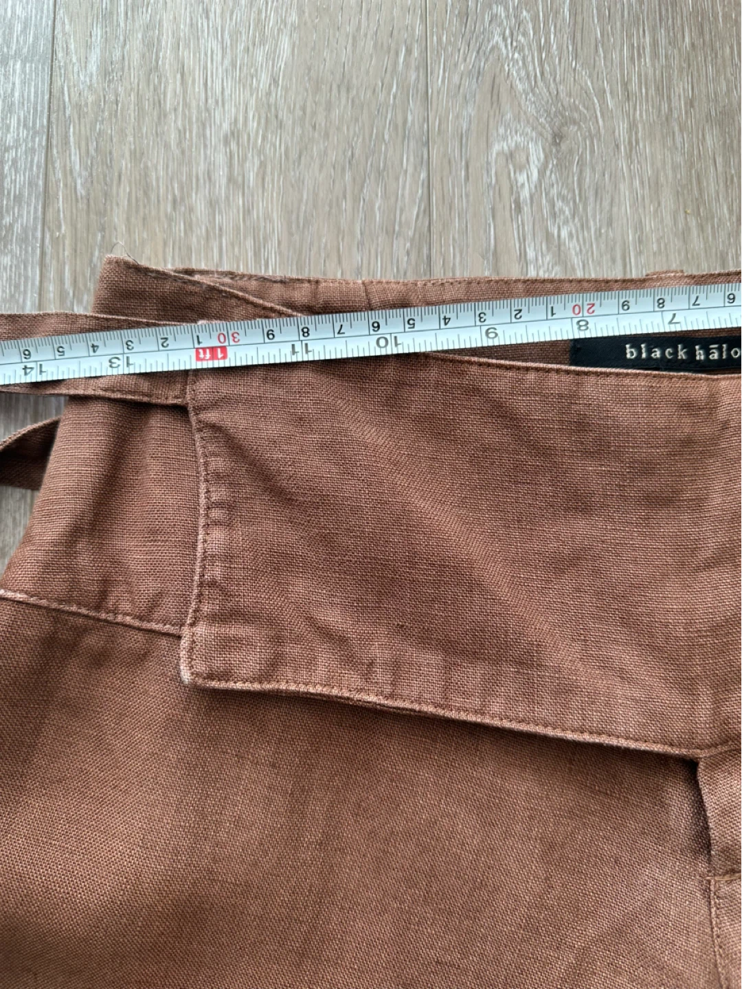 Vintage Black Halo Brown Linen Wide-Leg Pants 0 - photo 4