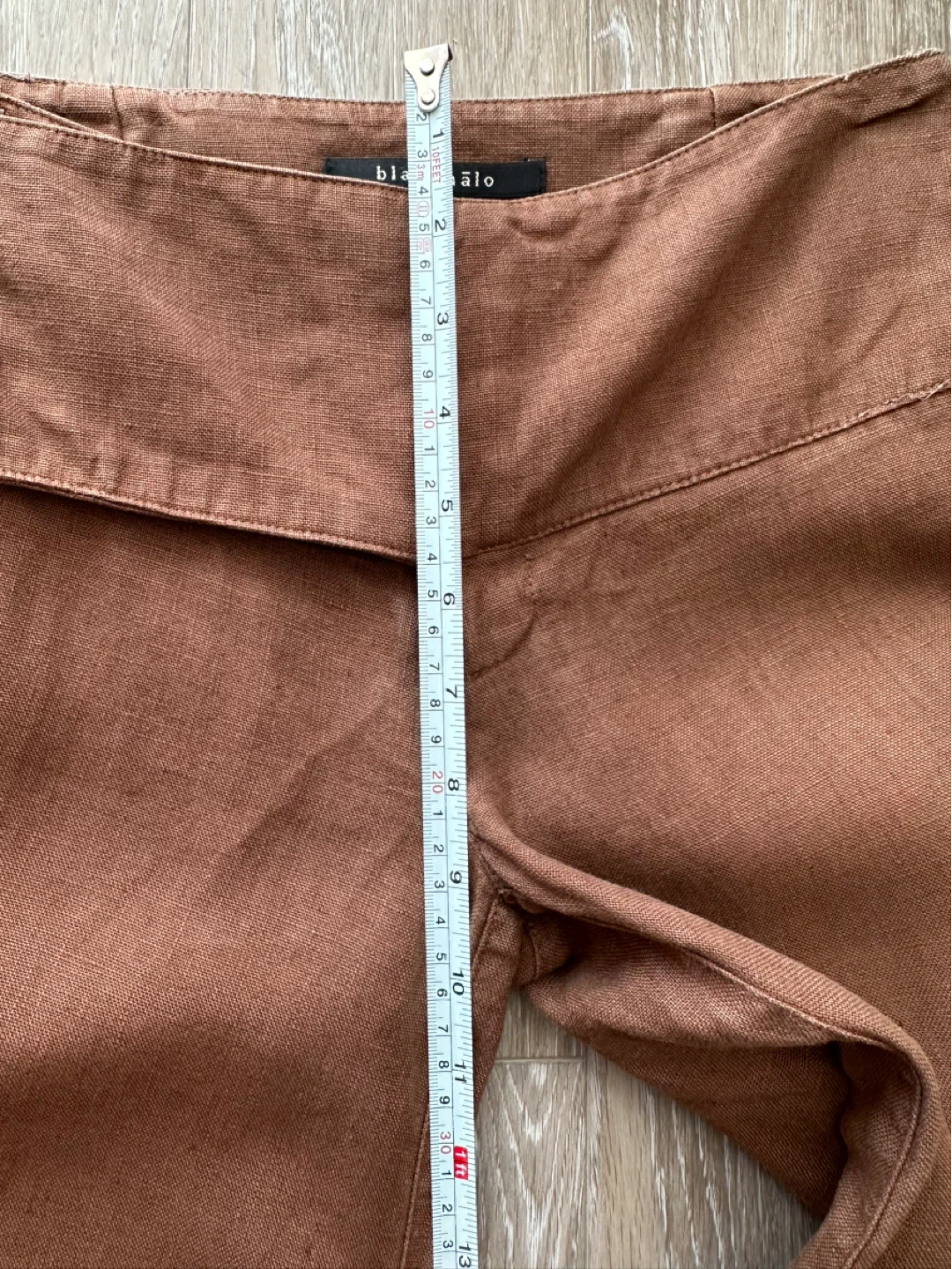 Vintage Black Halo Brown Linen Wide-Leg Pants 0 - photo 5