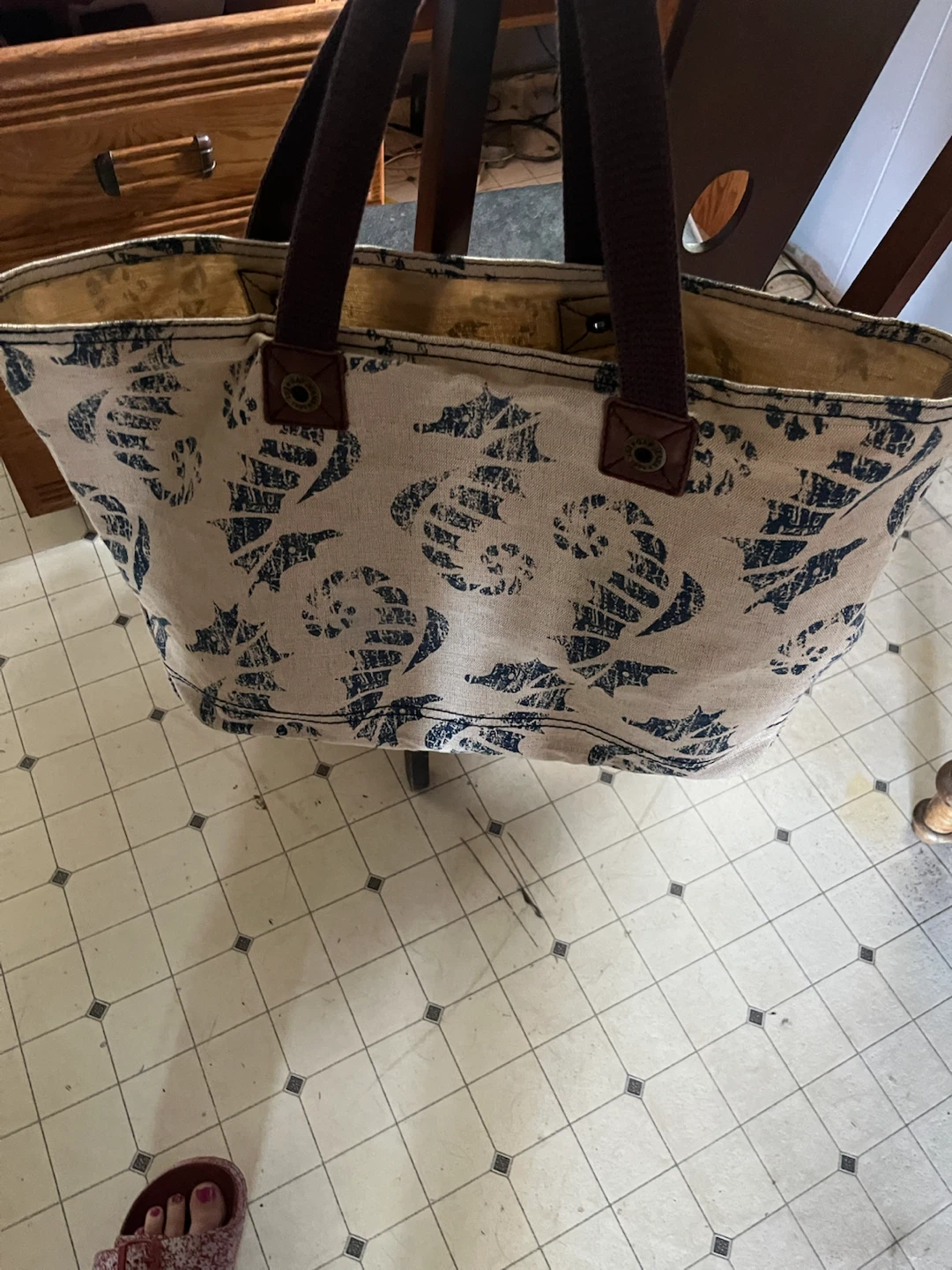 Seahorse Print Canvas Tote Bag - photo 3