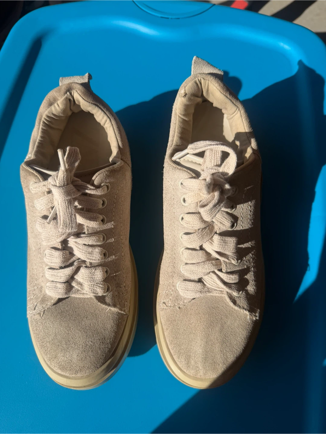 Zara Beige Suede Sneakers Size 38