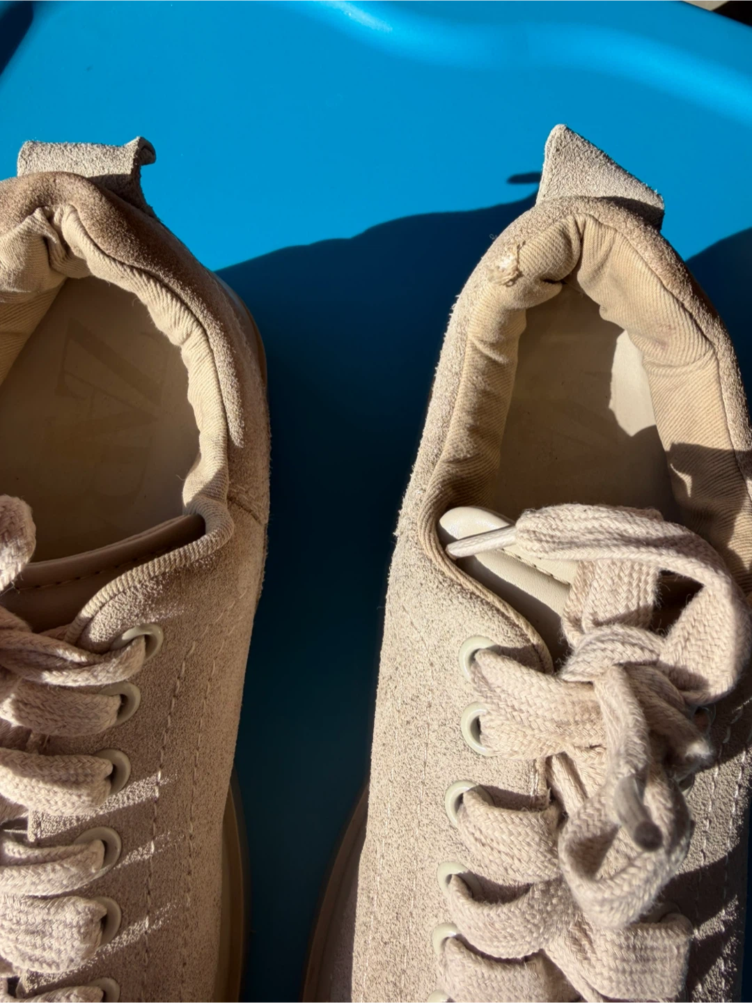 Zara Beige Suede Sneakers Size 38 - photo 2