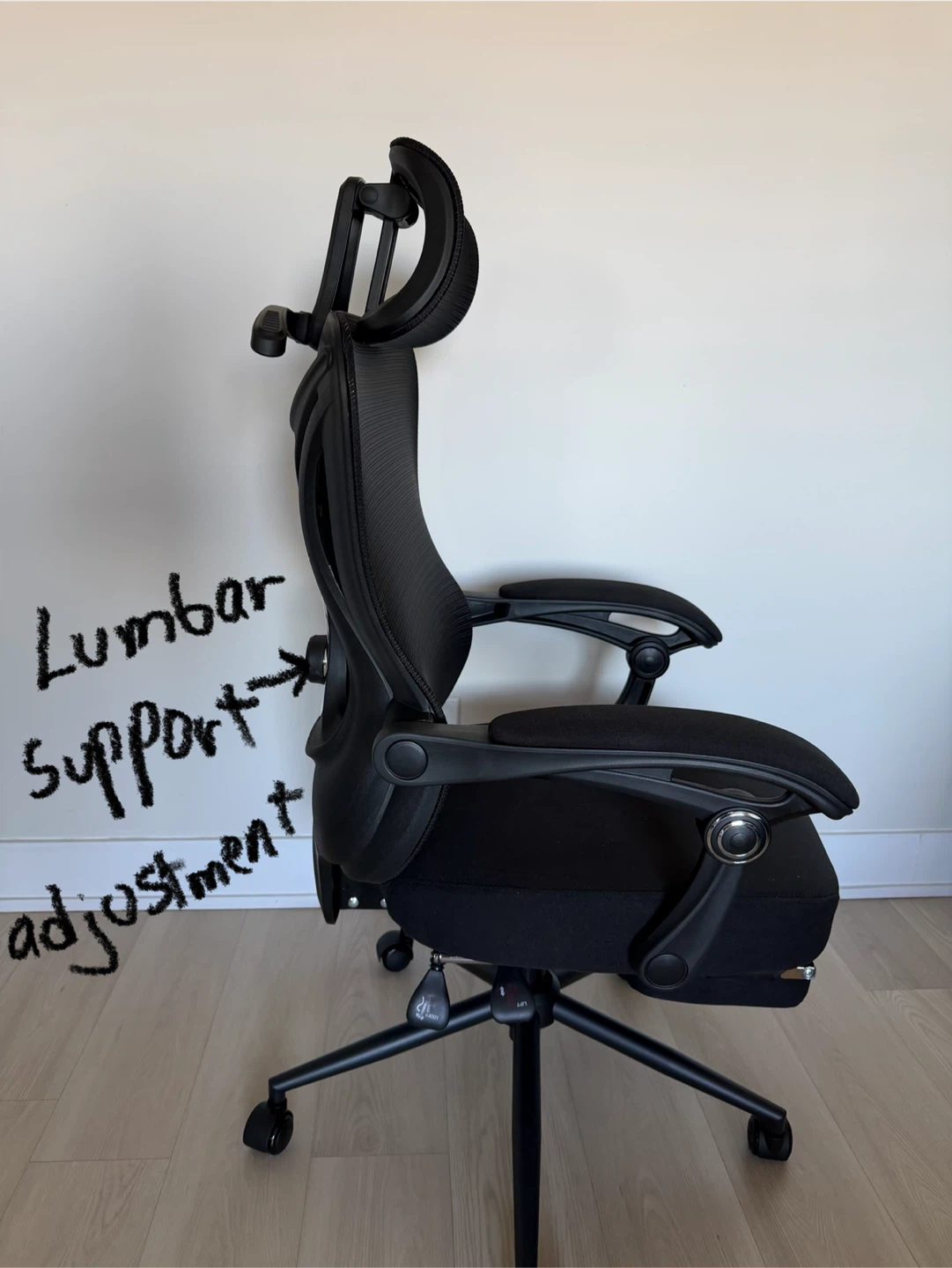 Black Ergonomic Office Chair with Footrest - photo 4