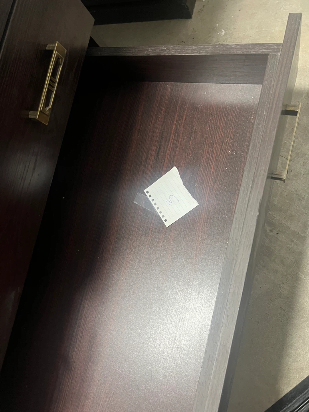 Dark Brown Vanity Table with Mirror - photo 4