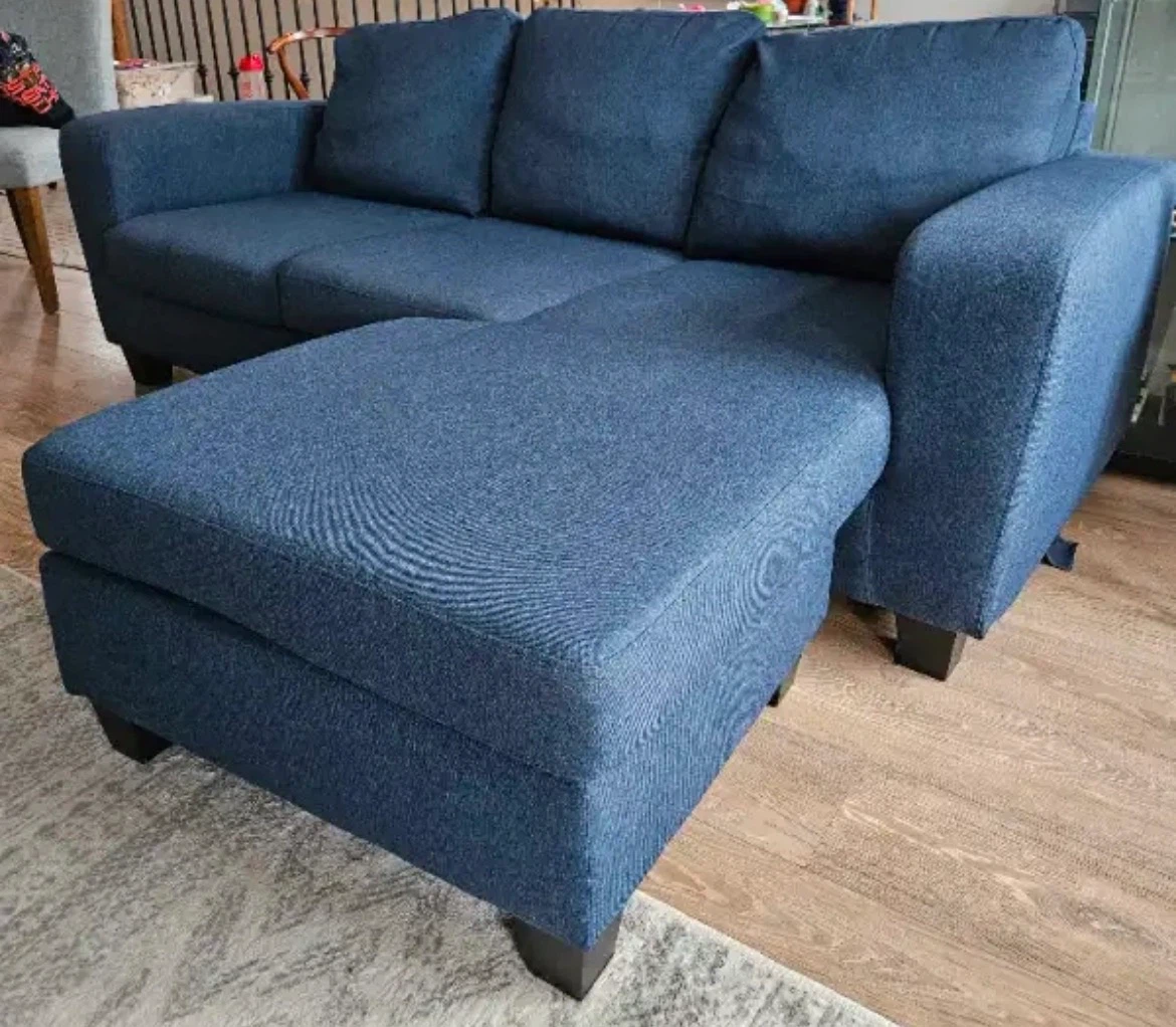 Blue Fabric Sectional Sofa with Chaise ARTHUR from Structube