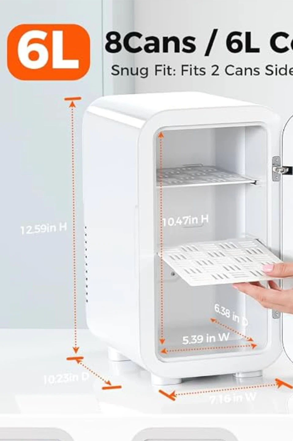 White 6L Portable Mini Fridge - photo 4
