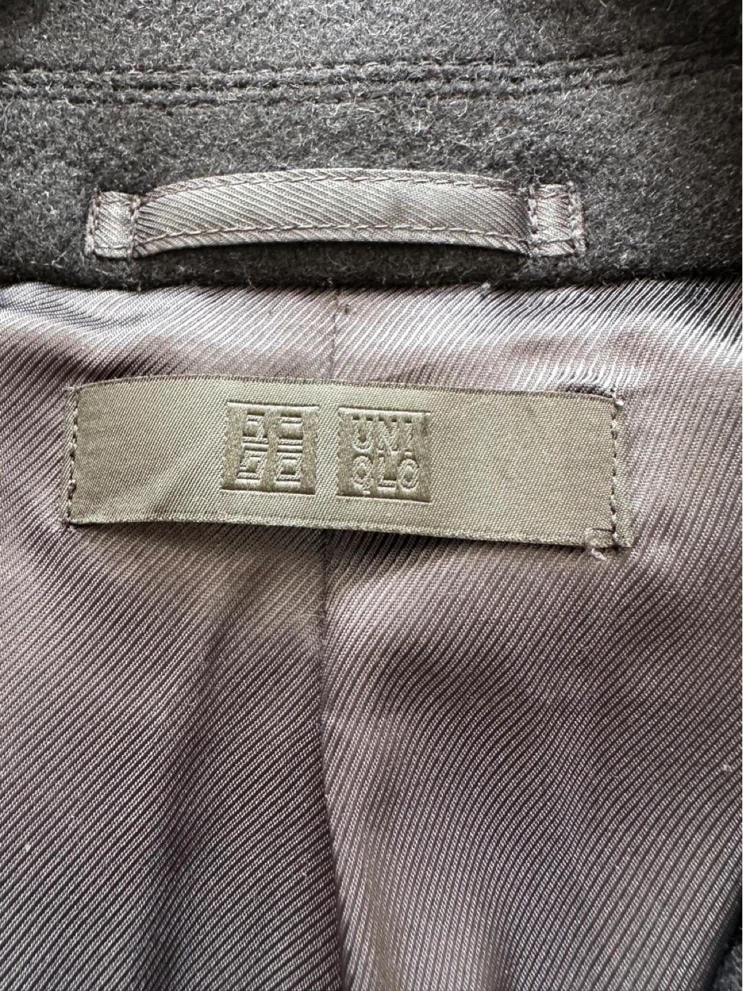 Uniqlo Men's Wool Navy Overcoat S - photo 2