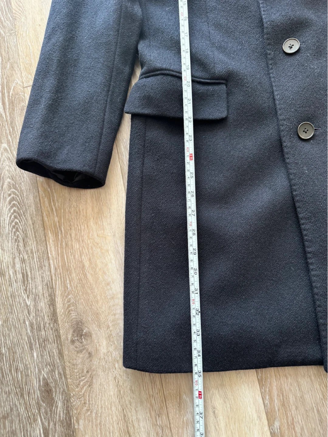 Uniqlo Men's Wool Navy Overcoat S - photo 5