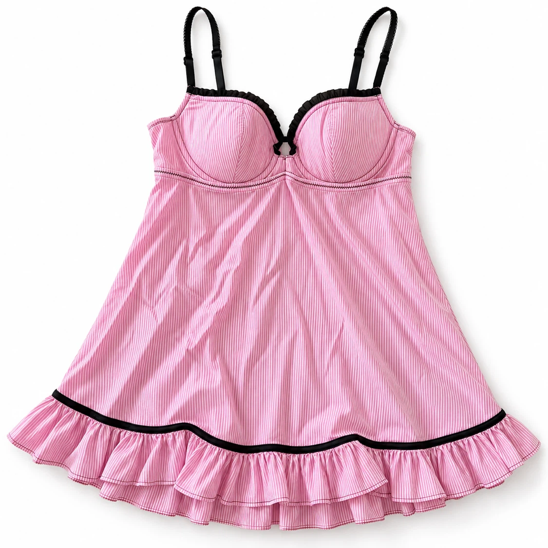 La Senza Pink Striped Babydoll